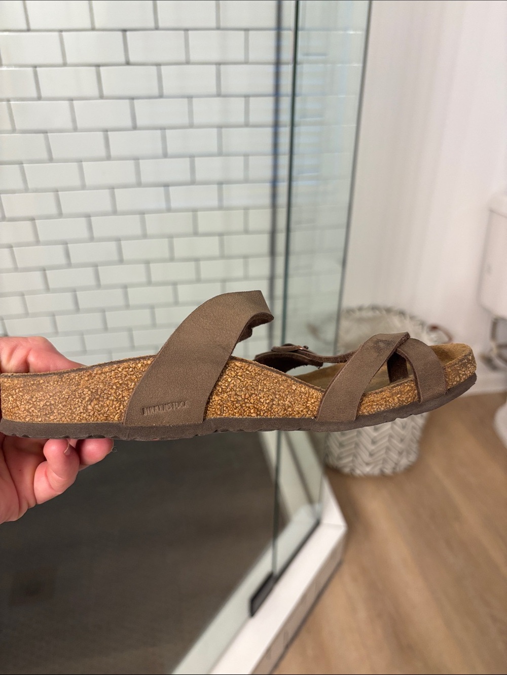 Birkenstock Kids Brown Double Strap Sandals with Toe Loop - Picture 7 of 10